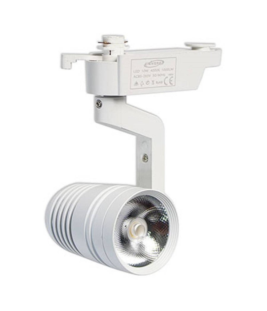 Trade Shop - Faretto Binario Led Cob 10 Watt Bianco Per Staffa Luce Naturale Fredda F-10w8a - Bianco Naturale - - 2