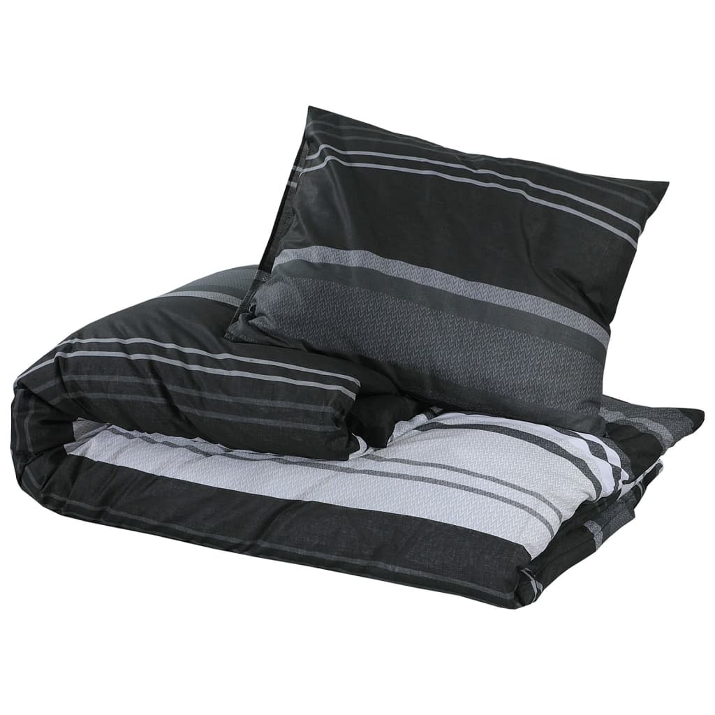 Ensemble de housse de couette noir et blanc 260x220 cm Coton - 3
