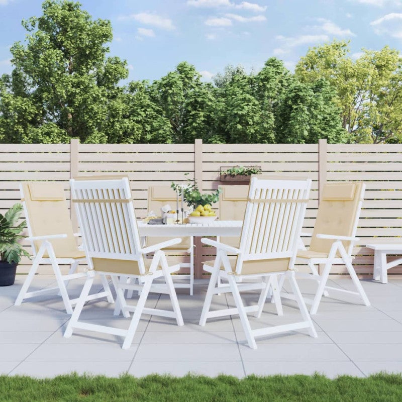 Poduszki na krzesła z wysokim oparciem, 6 szt., beżowe, Oxford vidaXL