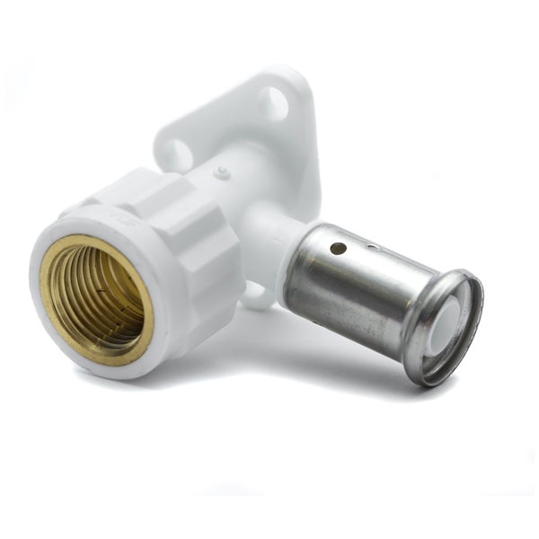 Applique 56mm PVDF blanc multicouche à sertir TH ou BE Femelle 1/2 ...