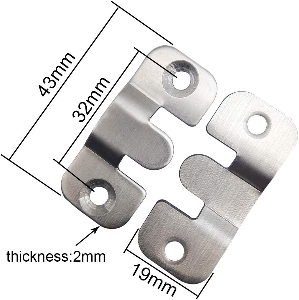 10 Staffe Nascoste Per Cornici - Ganci A Incastro Acciaio Inox, Per Appendere Quadri E Specchi - Foto 4