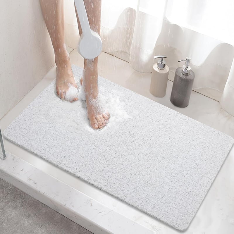 Mata antypoślizgowa pod prysznic, mata antypoślizgowa do łazienki 60x40 cm, miękka, szybkoschnąca, biała