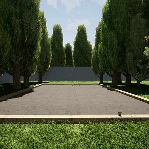 Kit terrain de pétanque gris 75m² - 5