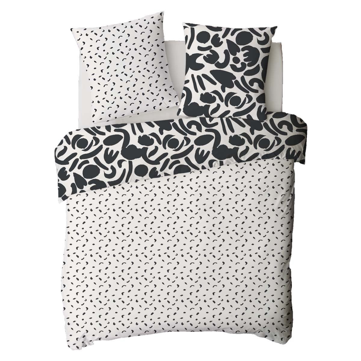 Parure de lit 2 personnes géométrique bicolore 260x240cm - 5