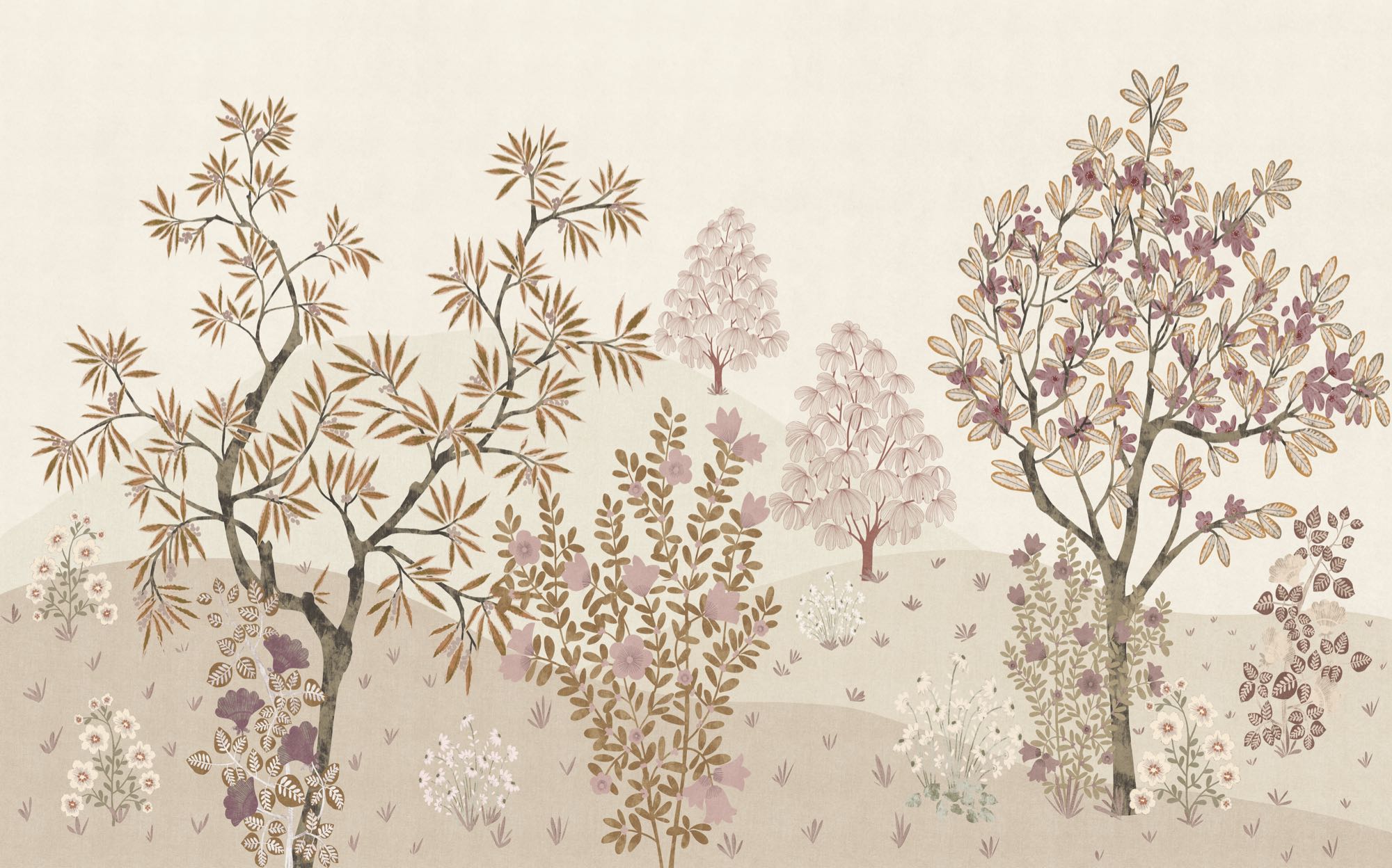 Papier peint panoramique nature beige et rose - 250 x 400 cm - Komar ...