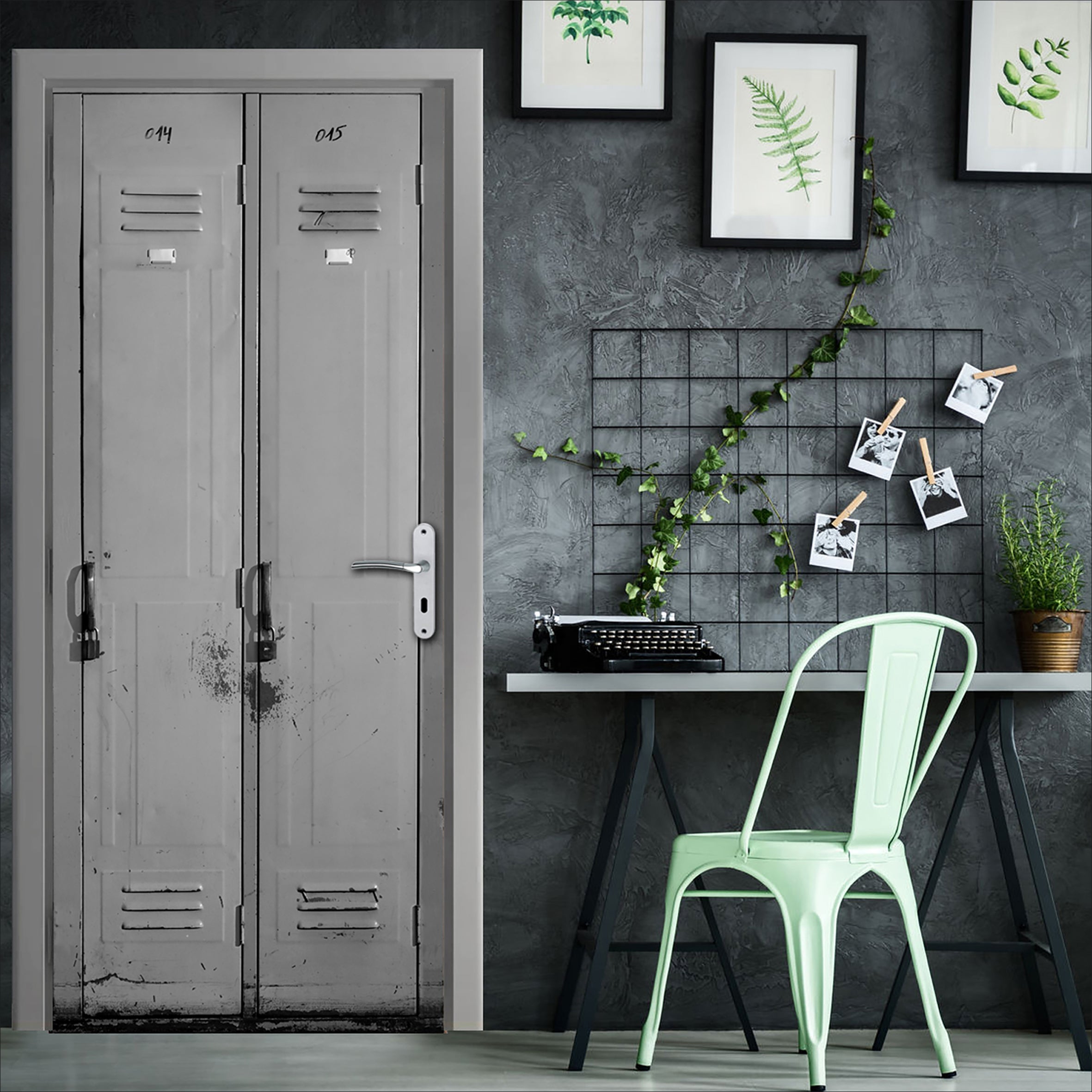 Pegatina decorativa pegatina trompe l'oeil, cuadros de estilo industrial fotográfico, 60 cm x 170 cm