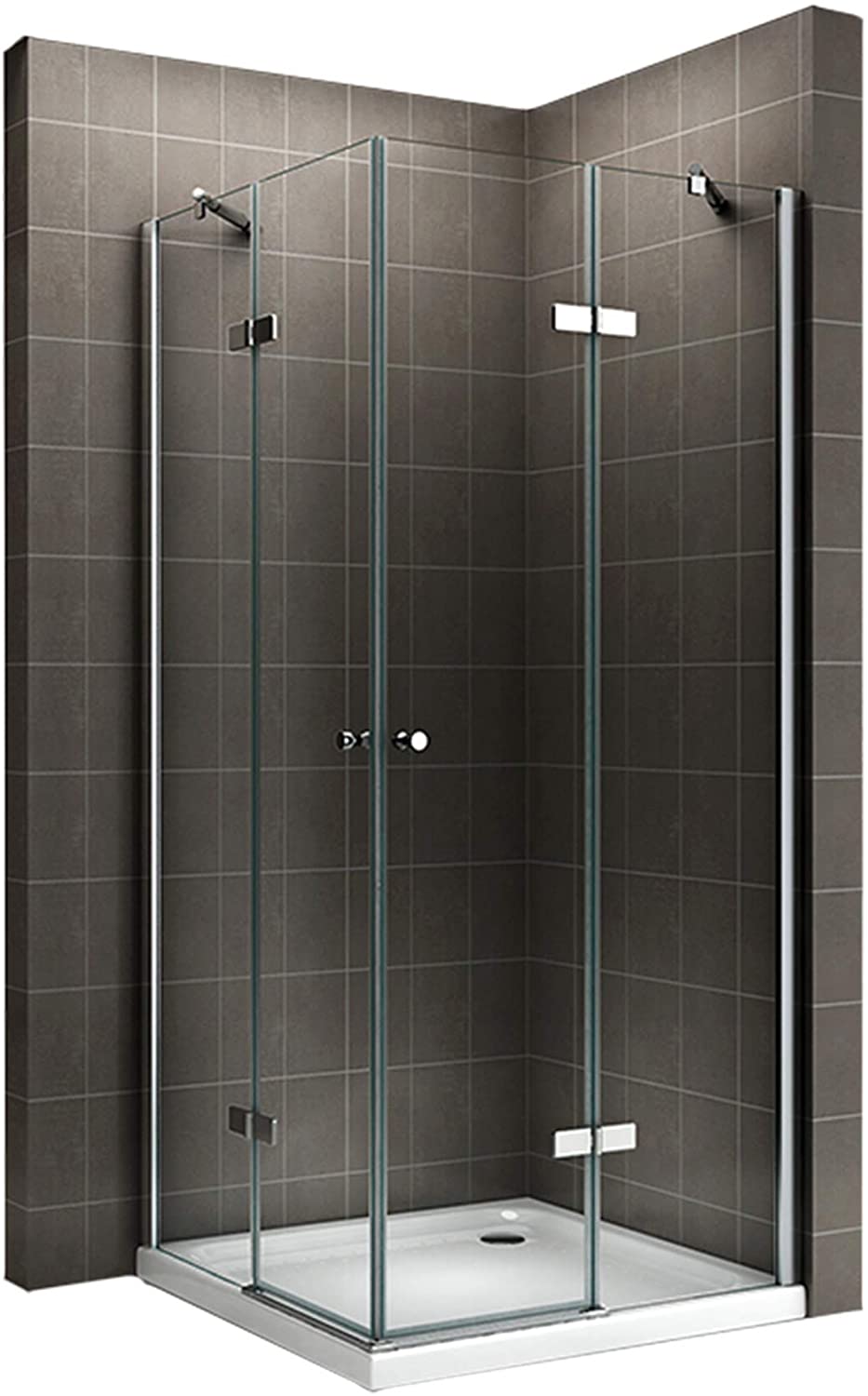 Cabine de douche d'angle 90x90 cm - Hauteur 180 cm - verre transparent | Leroy Merlin