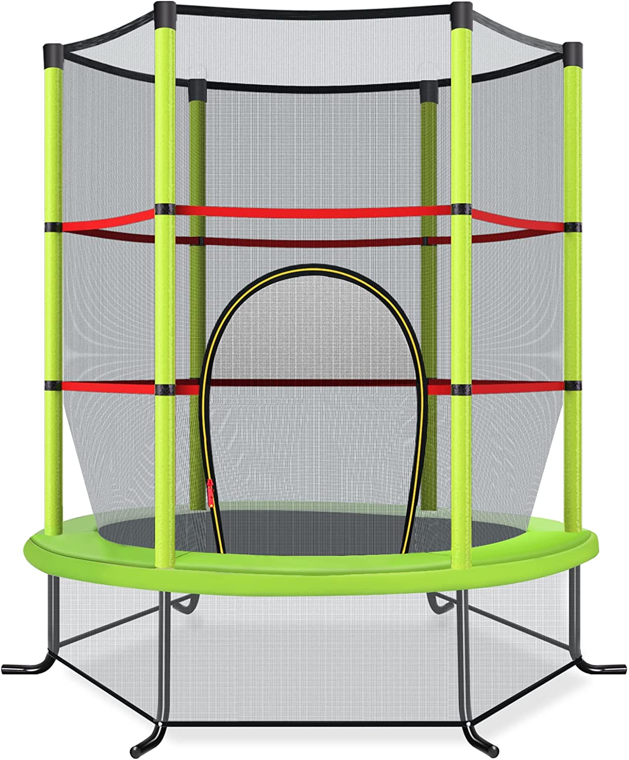 Trampolina ogrodowa, ø165 × 1,60h cm z siatką zabezpieczającą, podporami sprężynowymi i konstrukcją