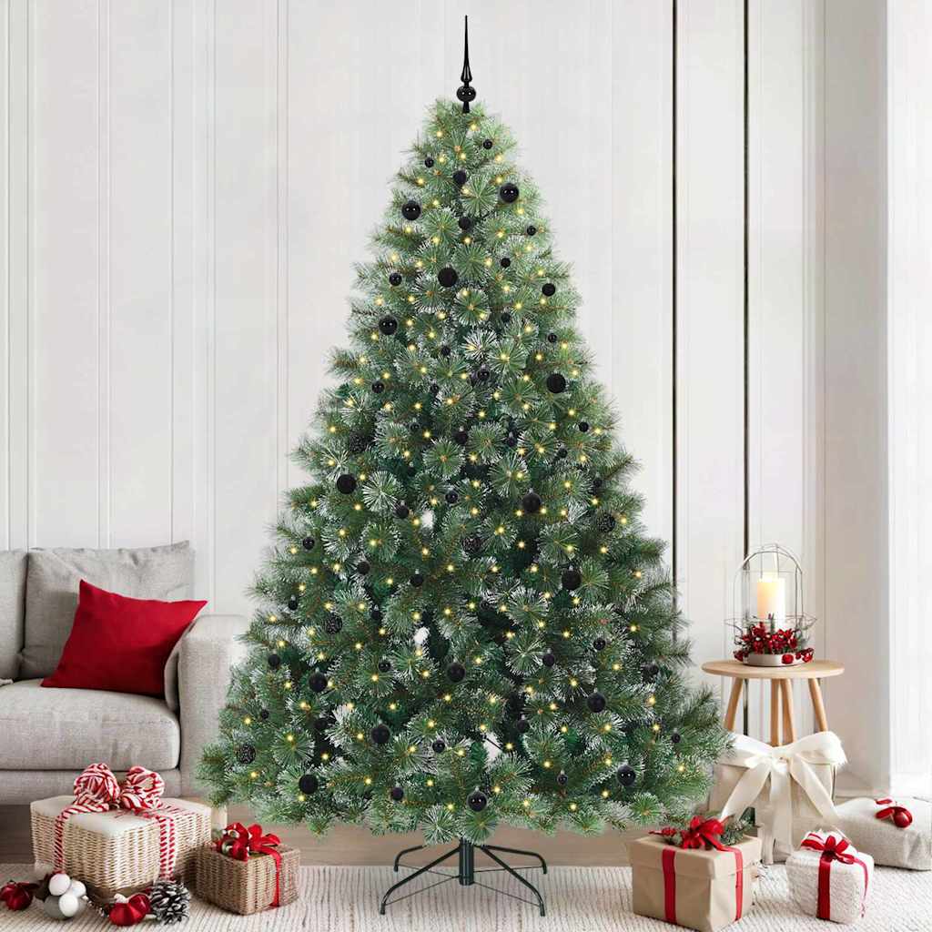 Sztuczna choinka z 300 diodami LED Zielony 240 cm PE i PVC