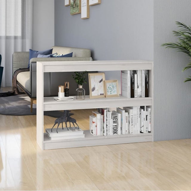Libreria/Divisorio Bianco 100x30x71,5 cm Legno Massello di Pino Unico / Blanco