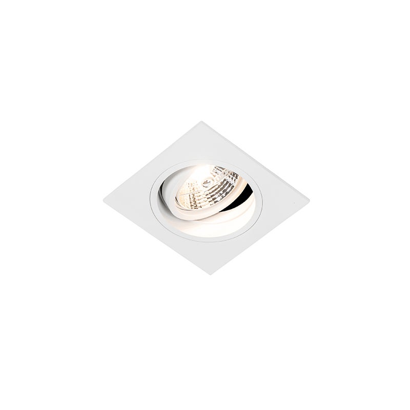 Qazqa reflektory wpuszczane - Chuck - biały, gu10, max. 50w, kompatybilny z żarówką LED, 12cm, kwadratowy, IP20oświetlenie