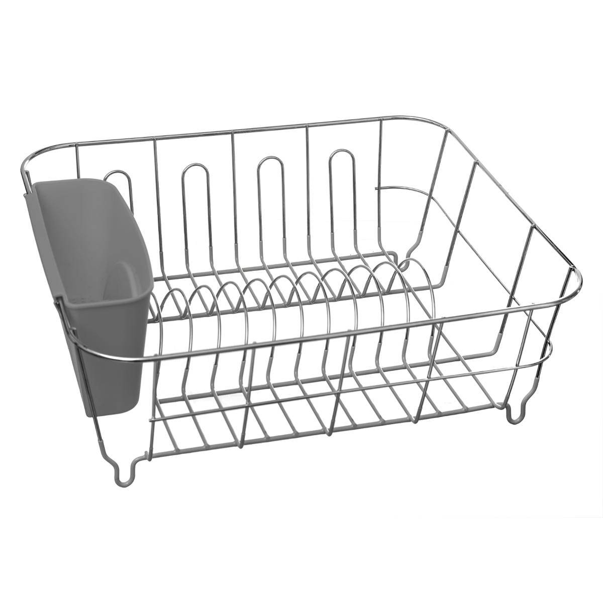 Scolapiatti A Incasso In Metallo Verniciato Grigio 86 Cm - Completo Di Staffe Per Pensile Da 90 Cm
