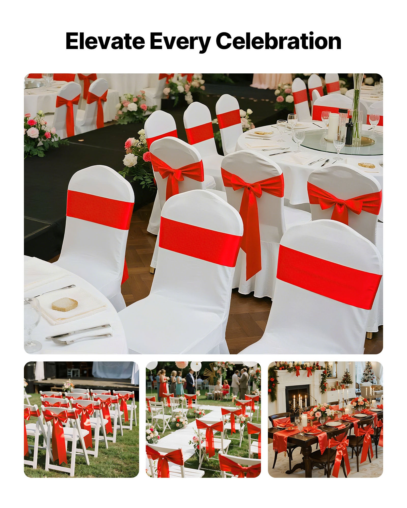 Lot De 50 Nœuds Blancs Prêts à L'Emploi En Satin - Décoration Mariage Noël Confirmation