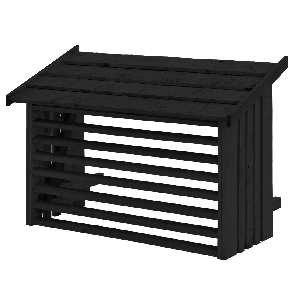 Cache climatisation bois autoclave lasuré noir 116x56x78cm Leroy — free download