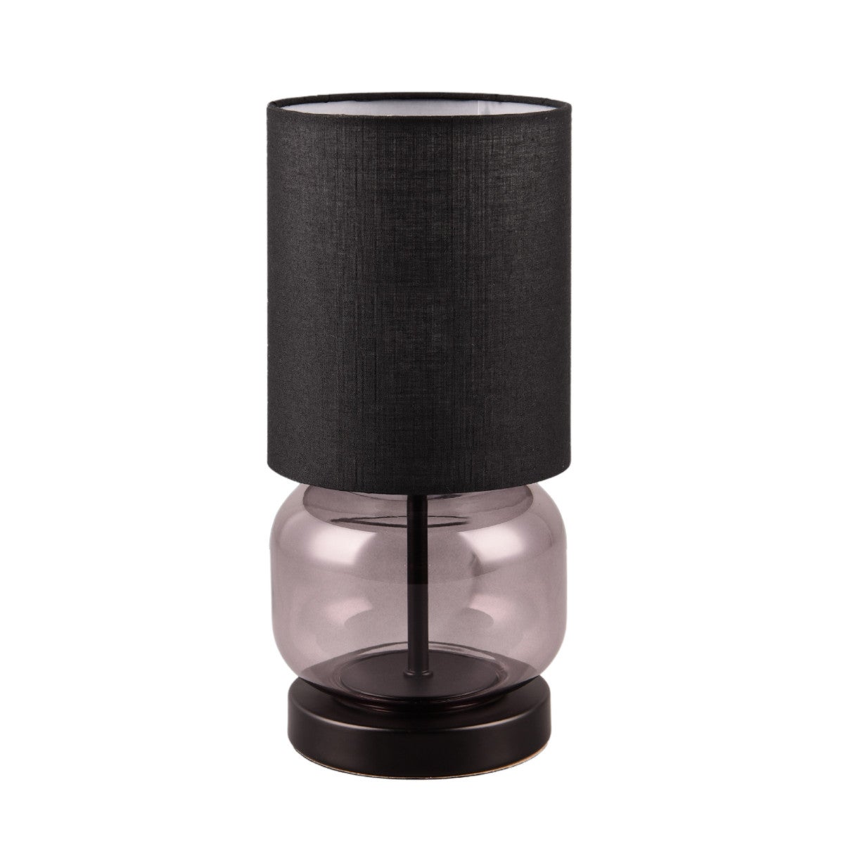 Lampa stołowa z abażurem Elio czarna-dymiona 1xE27x40W szkło wym:28,5x13,5x13,5cm IP20 Trio