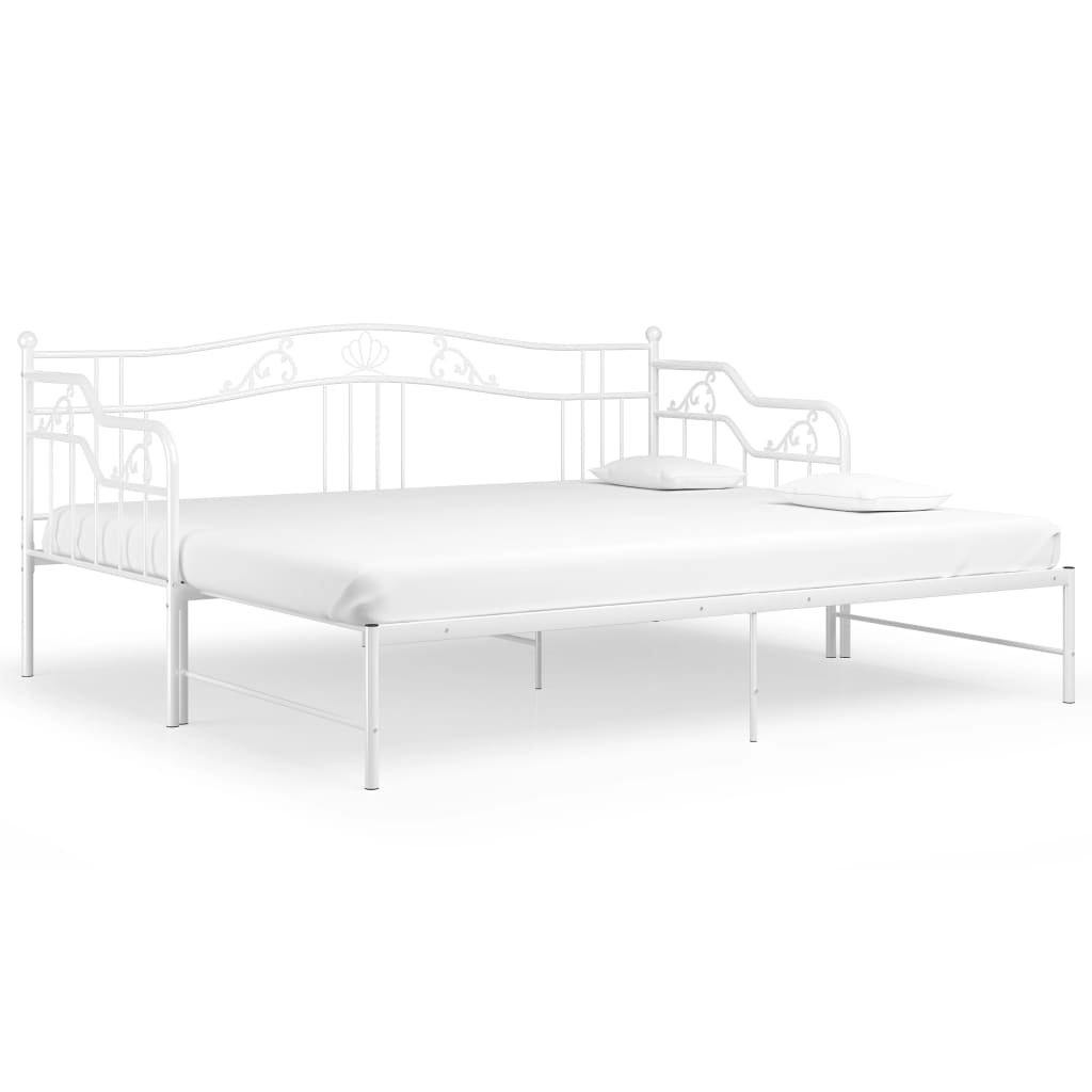 Sofa Rozsuwana Biała Rama Łóżka Rozsuwana Ze Stelażem Do Pokoju Sypialni Salonu 90x200 cm