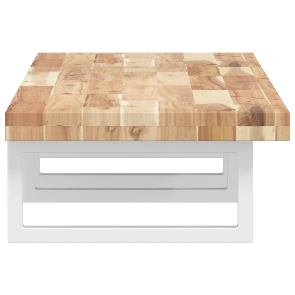 Maison Exclusive - Ripiano a Parete per Lavabo in Acciaio e Massello di Acacia - 5