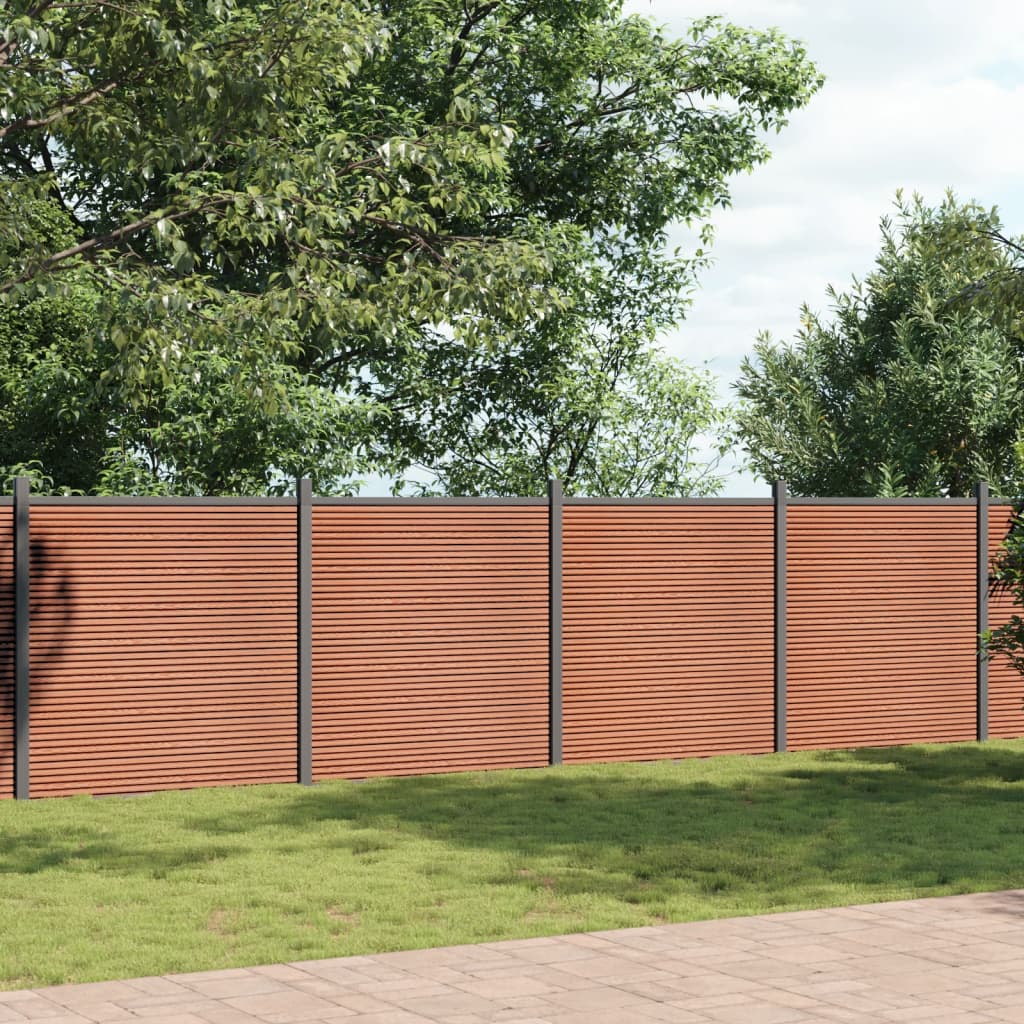 Vidaxl Panel De Valla Wpc 1045X186 Cm Marrón , Leroy Merlin