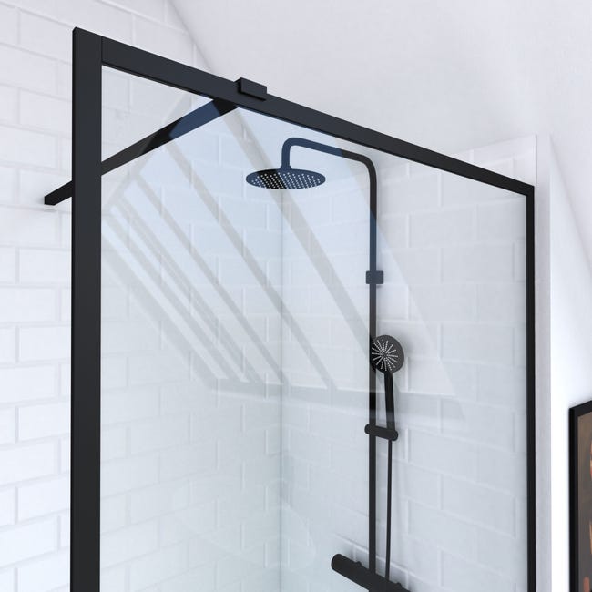 vidaXL Paroi de douche Noir 100x195 cm Verre ESG demi-dépoli vidaXL Paroi de douche Noir 100x195 cm Verre ESG demi-dépoli