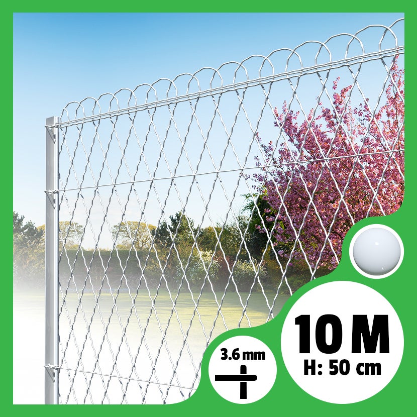 Grillage Plastifié Vert Maille 20x20 Mm Ht50 Cm Lg 5 M