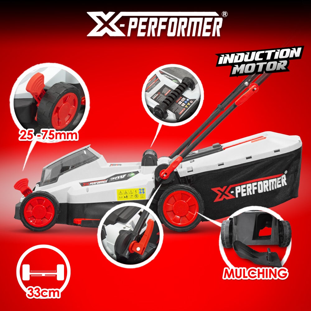 Tondeuse à gazon portative sur batterie - X-Performer XPTDE3320LI - 20V MAX - 30L - sans batterie ni chargeur - 3