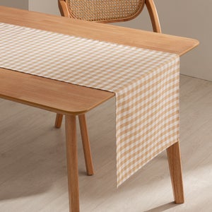 Linen & Cotton Runner Da Tavolo Elegante RUSTICO, 100% Lino Lavato - Beige/Naturale (44 x 180cm