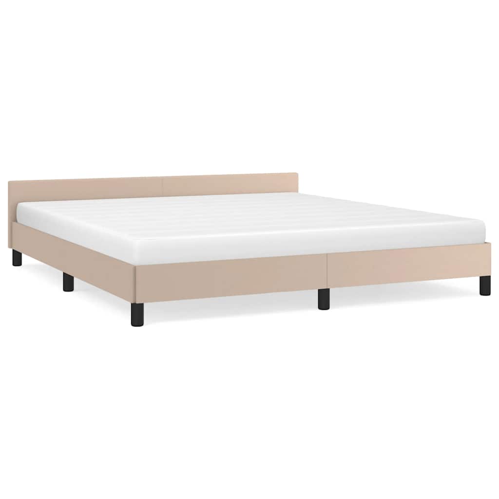 Cadre de lit avec tête de lit sans matelas cappuccino 180 x 200 cm - 2