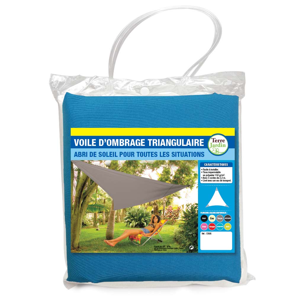 Voile d'ombrage camouflage triangulaire bleu