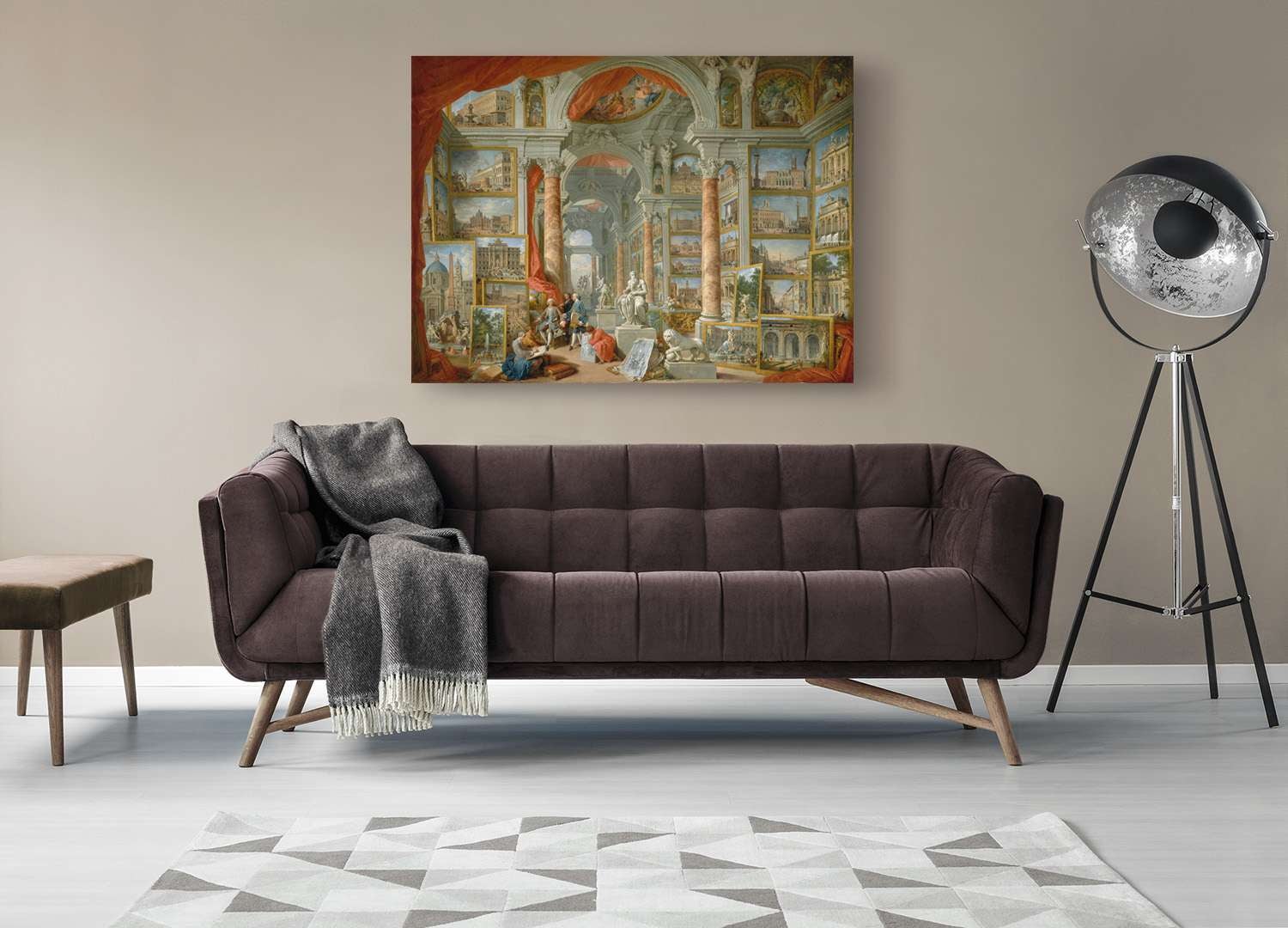 Quadro Finestra Roma Su Tela, 100x75 Cm, Stampa Fine Art Con Telaio In Legno, Pronto Da Appendere, Produzione Italiana, Arredamento Moderno - 2