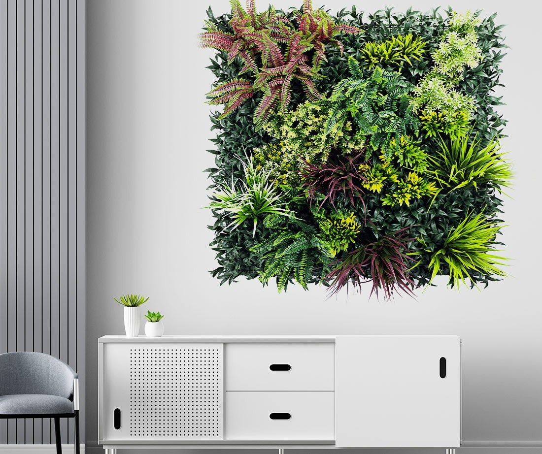 Mur végétal artificiel Tropic 1 m² – feuillage exotique vert et jaune intérieur extérieur - 4