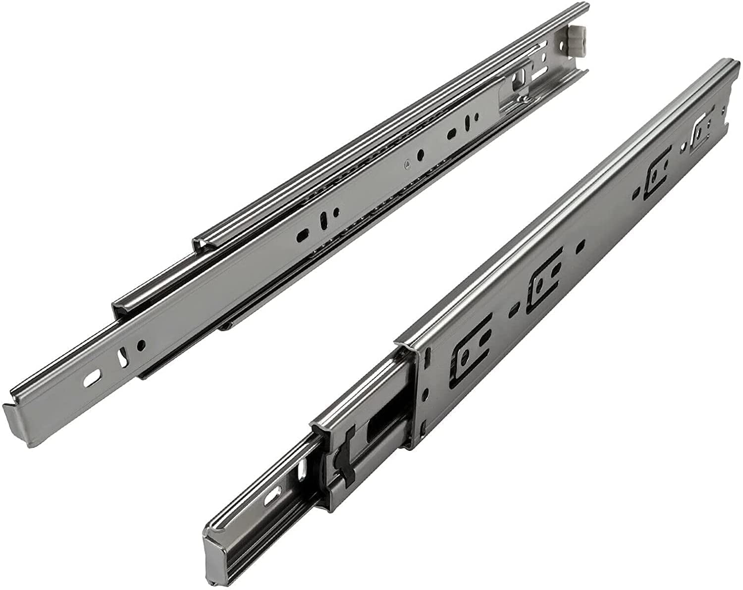 600MM - Paire de Coulisses pour Tiroir à Billes - H 45mm - Sortie Totale. Avec fermeture standard - Guides Rails Coulissants - Portée 50kg - 5