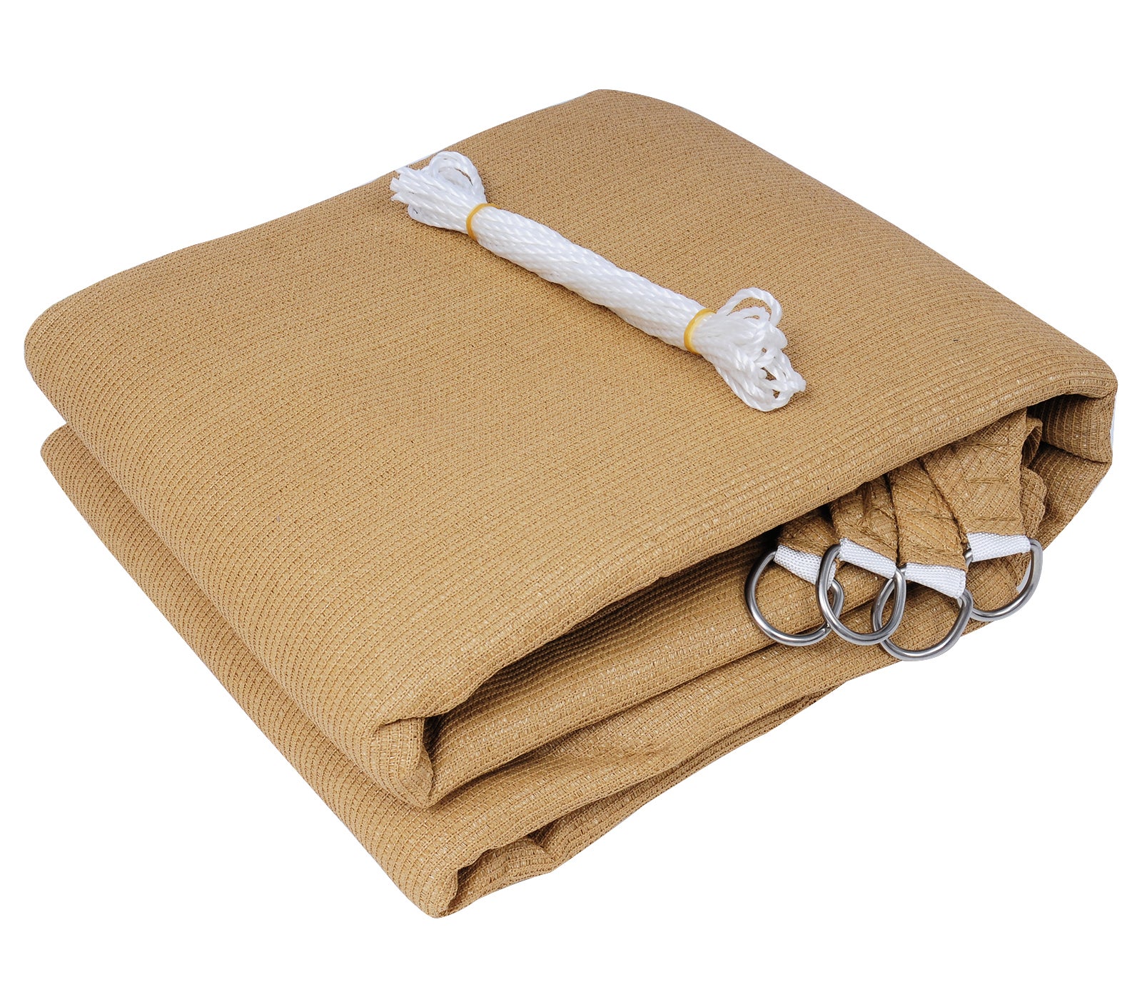Voile d’ombrage carré 2x2 m, en HDPE, protection contre le soleil avec protection UV pour jardin/terrasse, Sable, WOLTU - 2