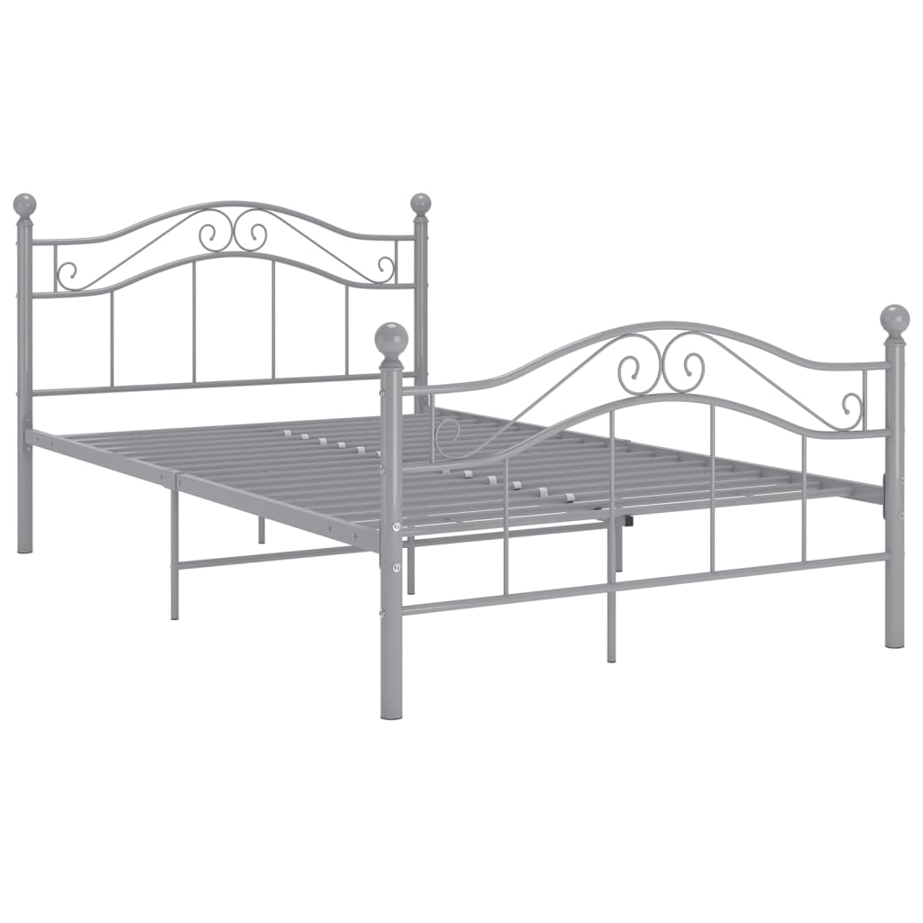 Cadre de lit sans matelas gris métal 120x200 cm vidaXL - 2