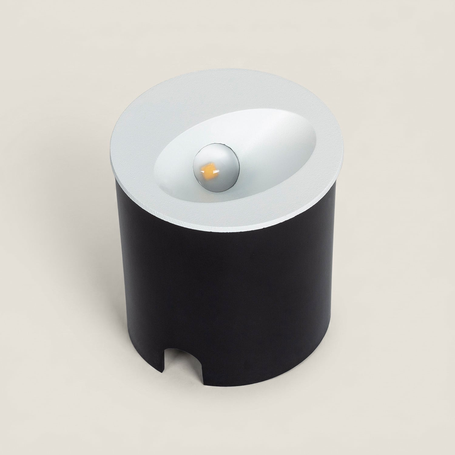 Baliza Exterior LED 3W Empotrable Pared Circular Aluminio Blanco Coney ...