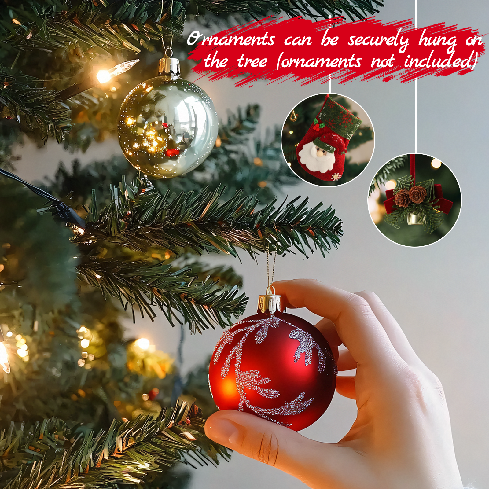 Nettlife Sapin de Noël Artificiel 210 cm, Ultra-Réaliste en PVC, Montage Rapide et Facile, Arbre de Noël Vert avec Support en Métal Stable. - 4