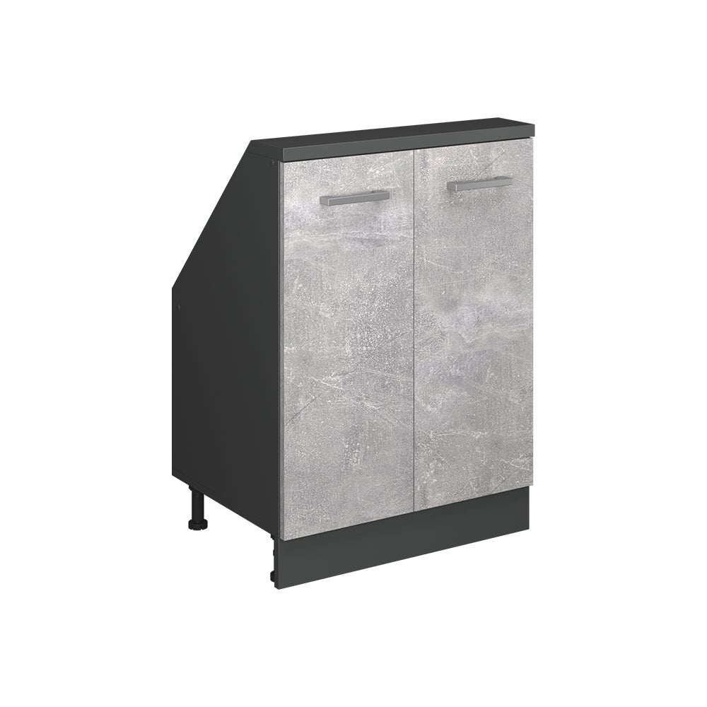 Vicco Szafka kuchenna na dach skośny R-Line, Beton, 60 cm z 2 drzwiami