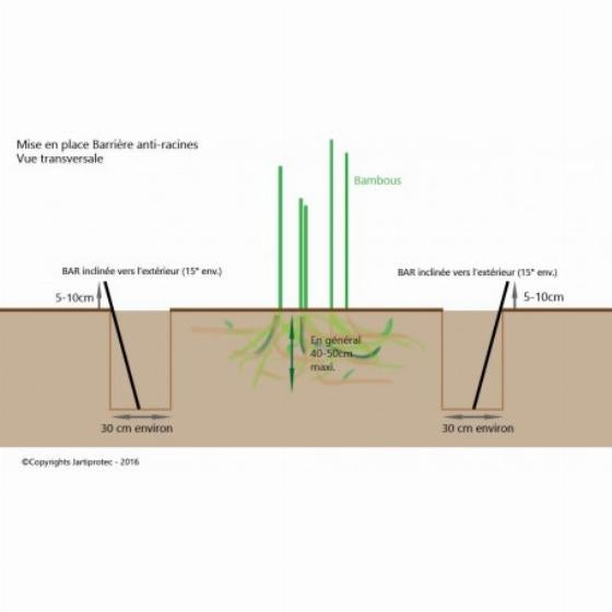 Barrières Anti Racine et Anti Rhizomes 2mm - 0,70m x 25m - 4