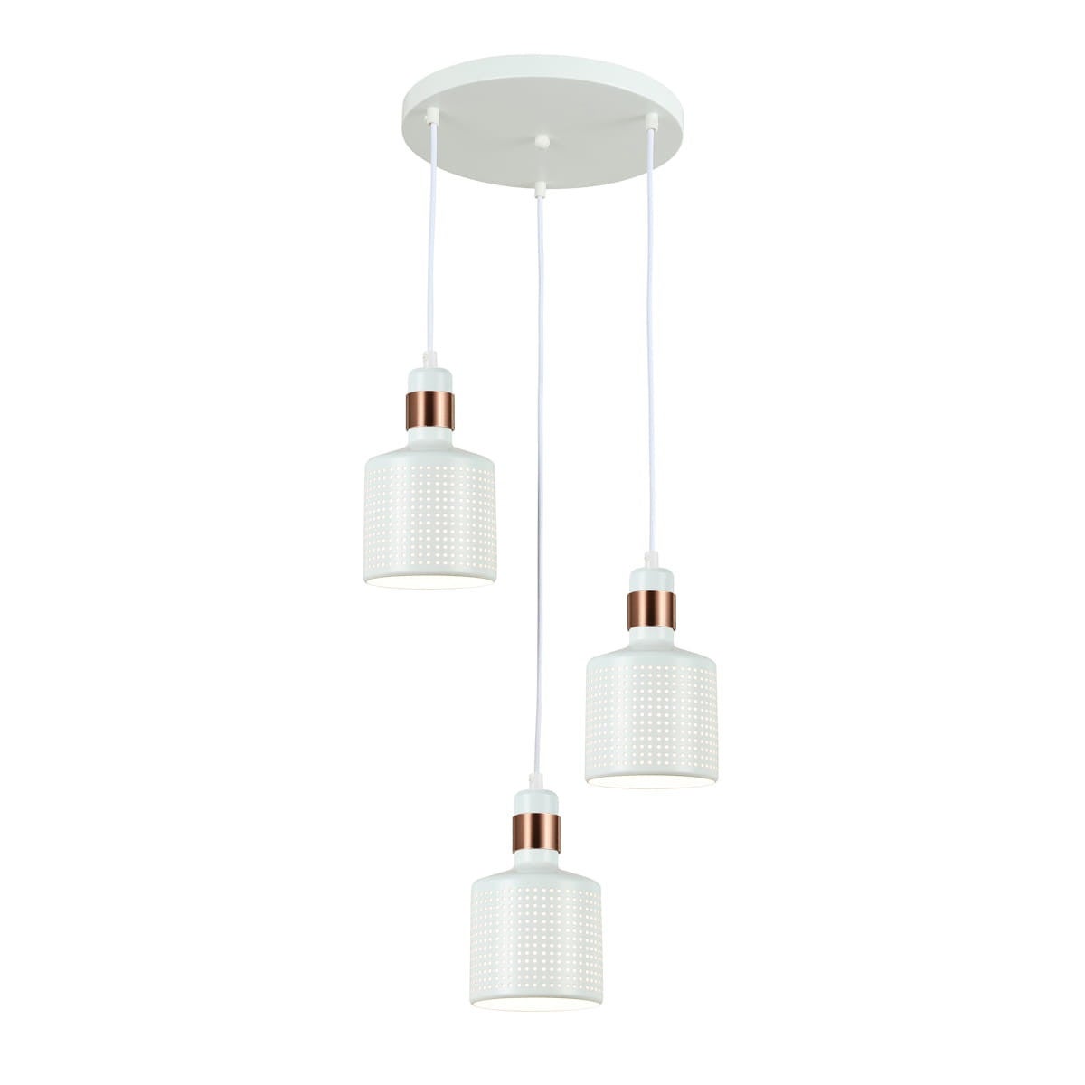 Lampa wisząca Restenza biało-miedziana 3 x E27 x 40W wym:100x38x38cm Italux