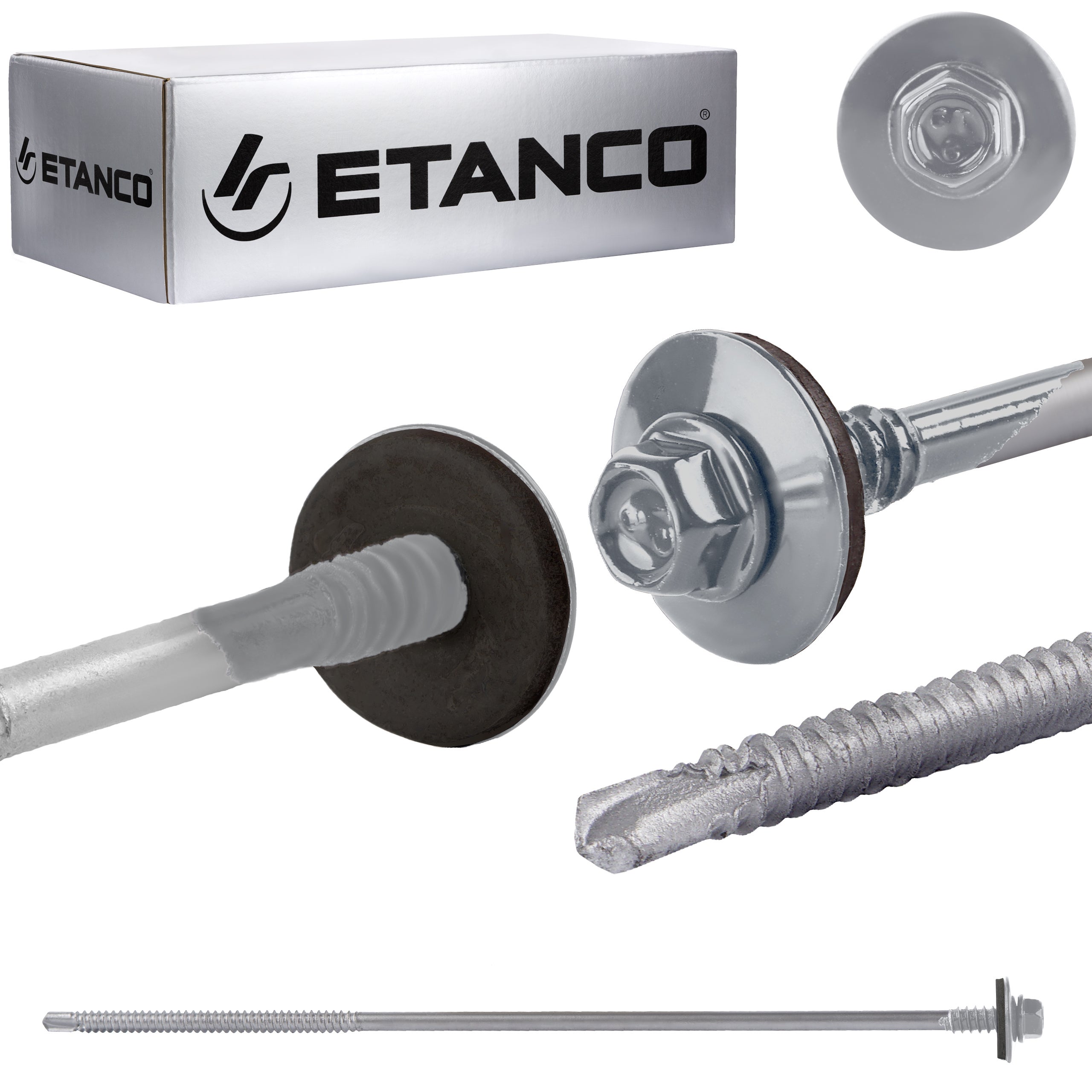 Wkręty do płyt warstwowych Etanco GTR6 SP 5,5/6,3x230 mm RAL 9006 100szt