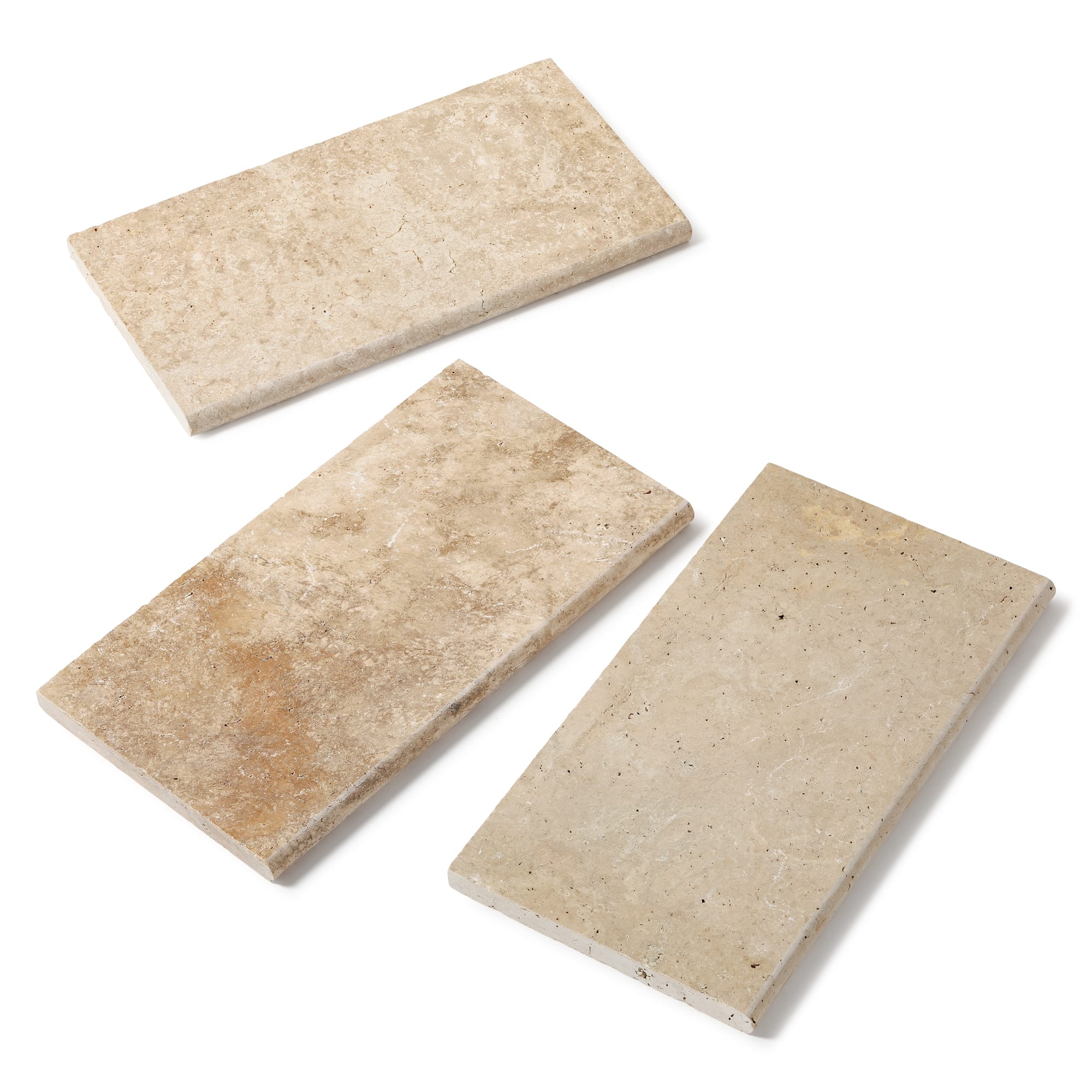 Margelle de piscine Travertin Beige Nuancé 61x33x3 cm Bord 1/2 Rond (à l'unité) - RO'MA NATURE - 4