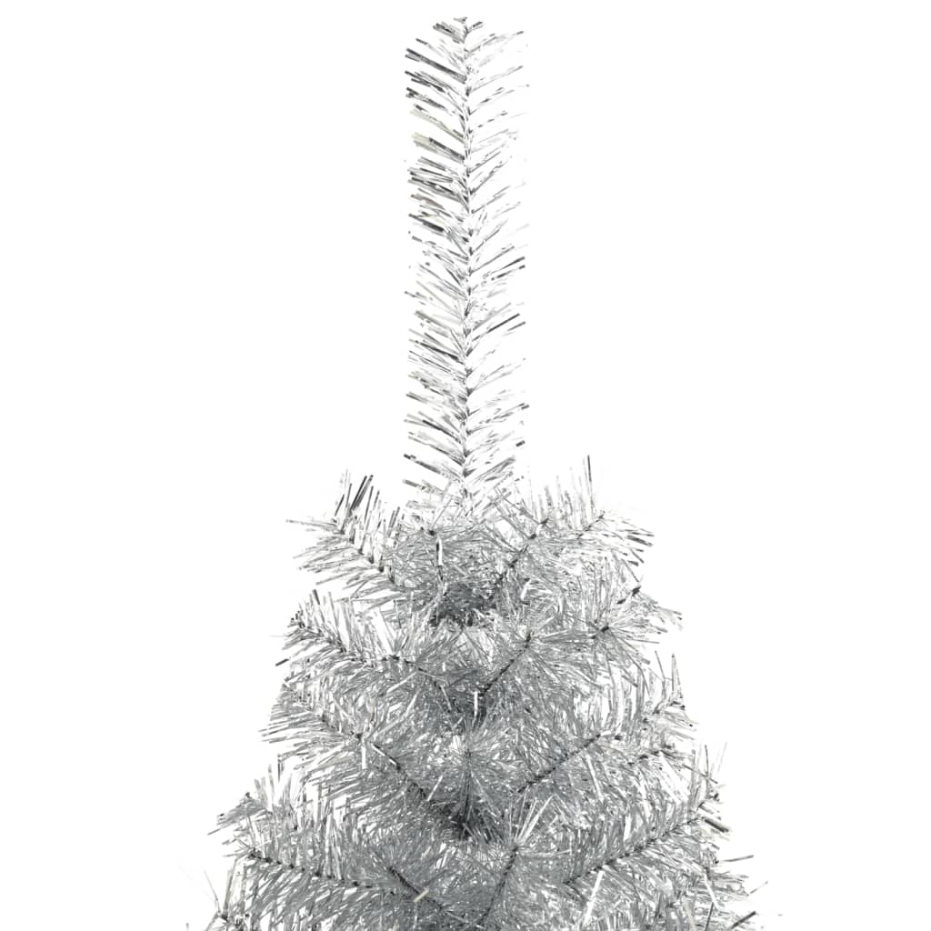 Maison Exclusive - Albero di Natale a Metà con Supporto Argento 240 cm PET - 4