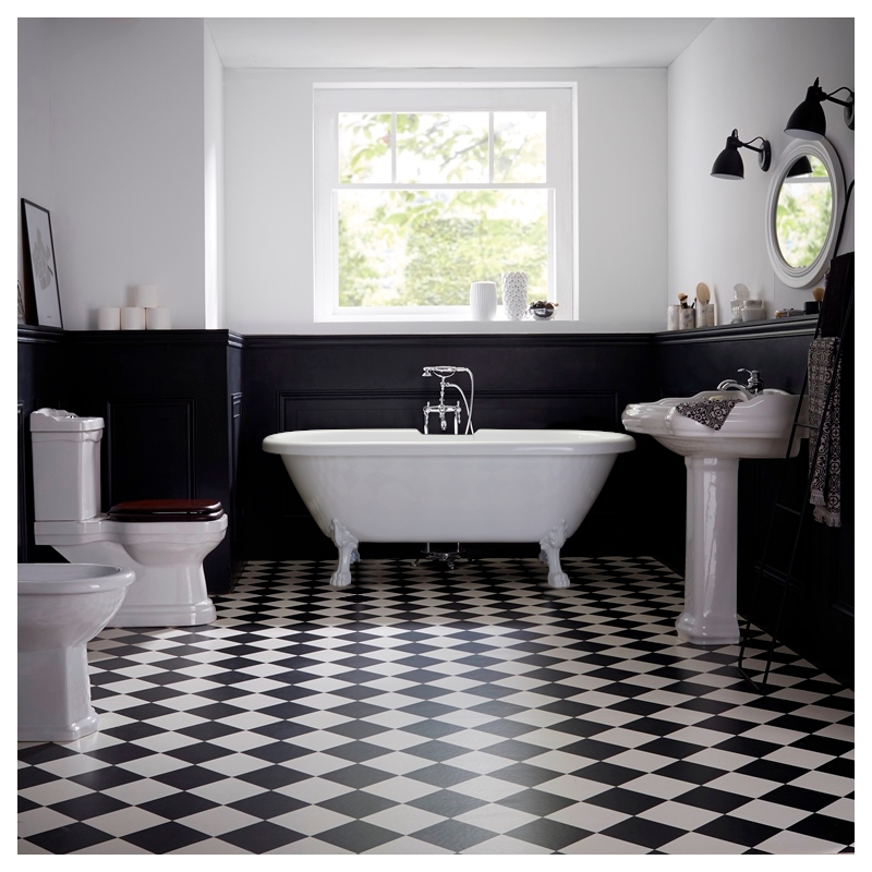 Baignoire îlot Charly ovale rétro avec pieds patte de lion blanc - 2