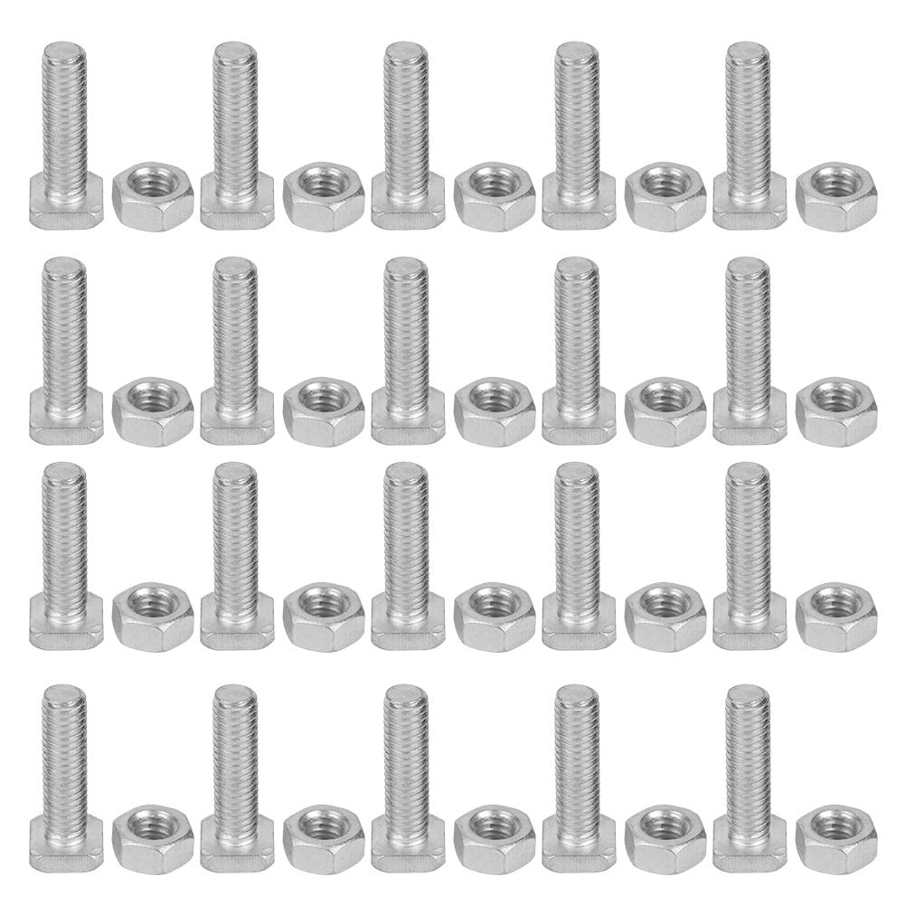 20 Set Dadi E Bulloni Set 22mm M6x22 Bulloni M6 Dado Accessorio Per Utensili in Alluminio Per La Riparazione di Edifici Forniture Per Giardini in