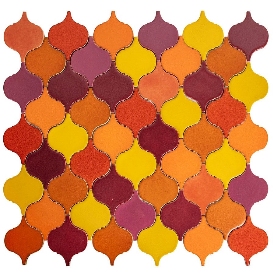 Płytki ścienne arabeska Ognisty zachód – Mozaika ceramiczna do łazienki, Kafle okładzinowe wewnętrzne | Płytki kuchenne kolorowe, 0,3 m²/zestaw