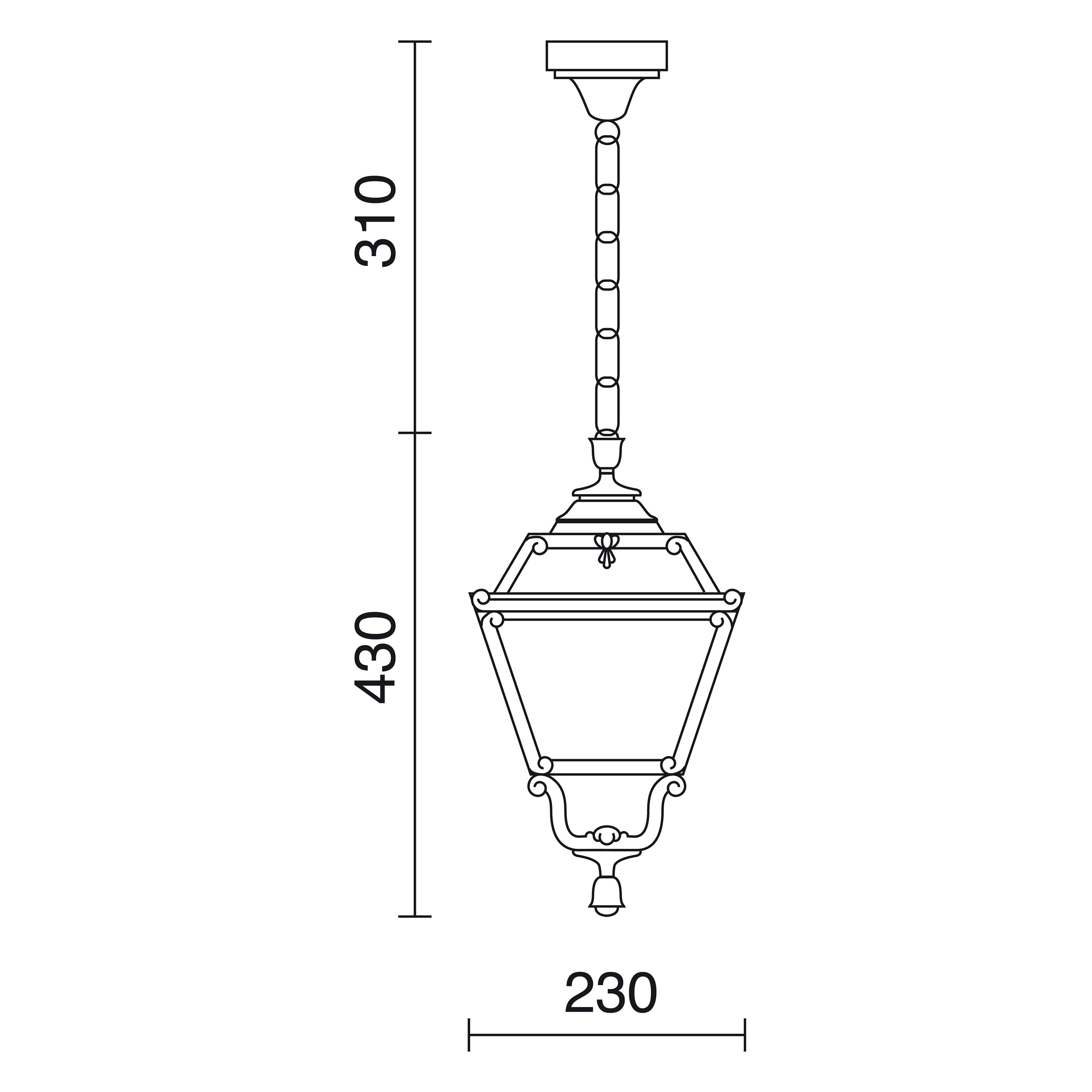 Suspension classique INDURA MINI 4 IP55 E27 42W Noir - 2