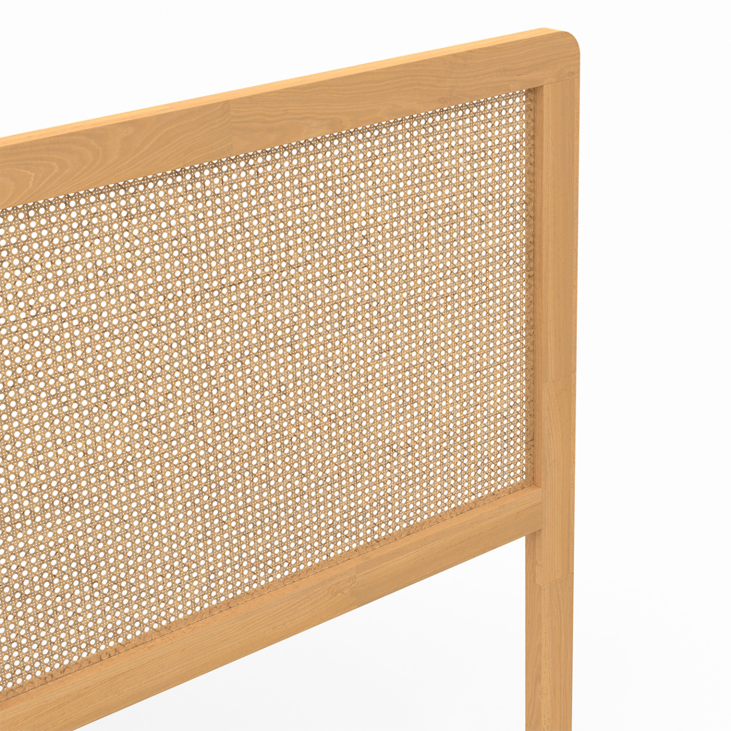 Tête de lit sur pied EDHEN 160 cm cannage et bois - 5