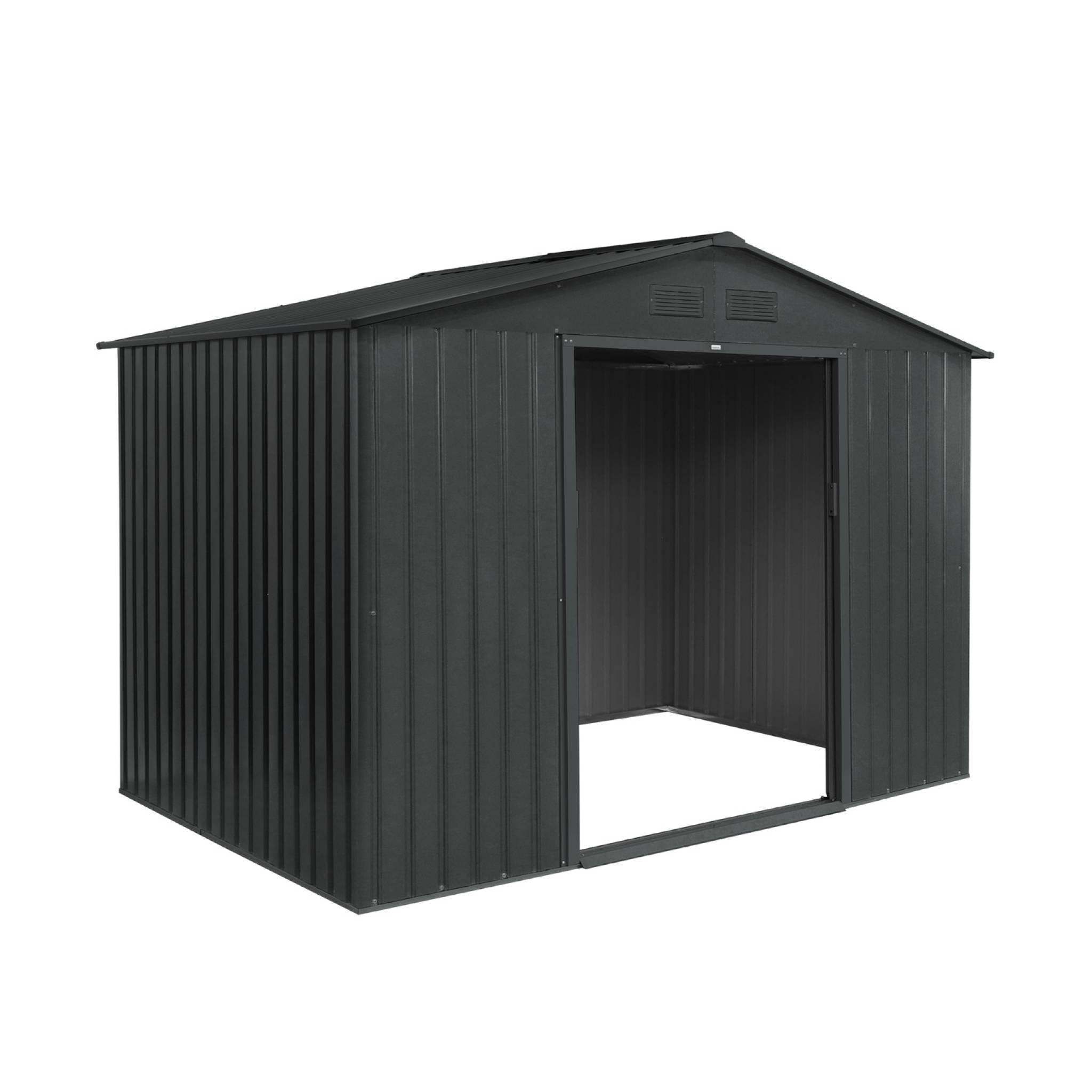 Caseta de jardín metálico, 5.39m² Antracita - 277x194x203 cm - 5