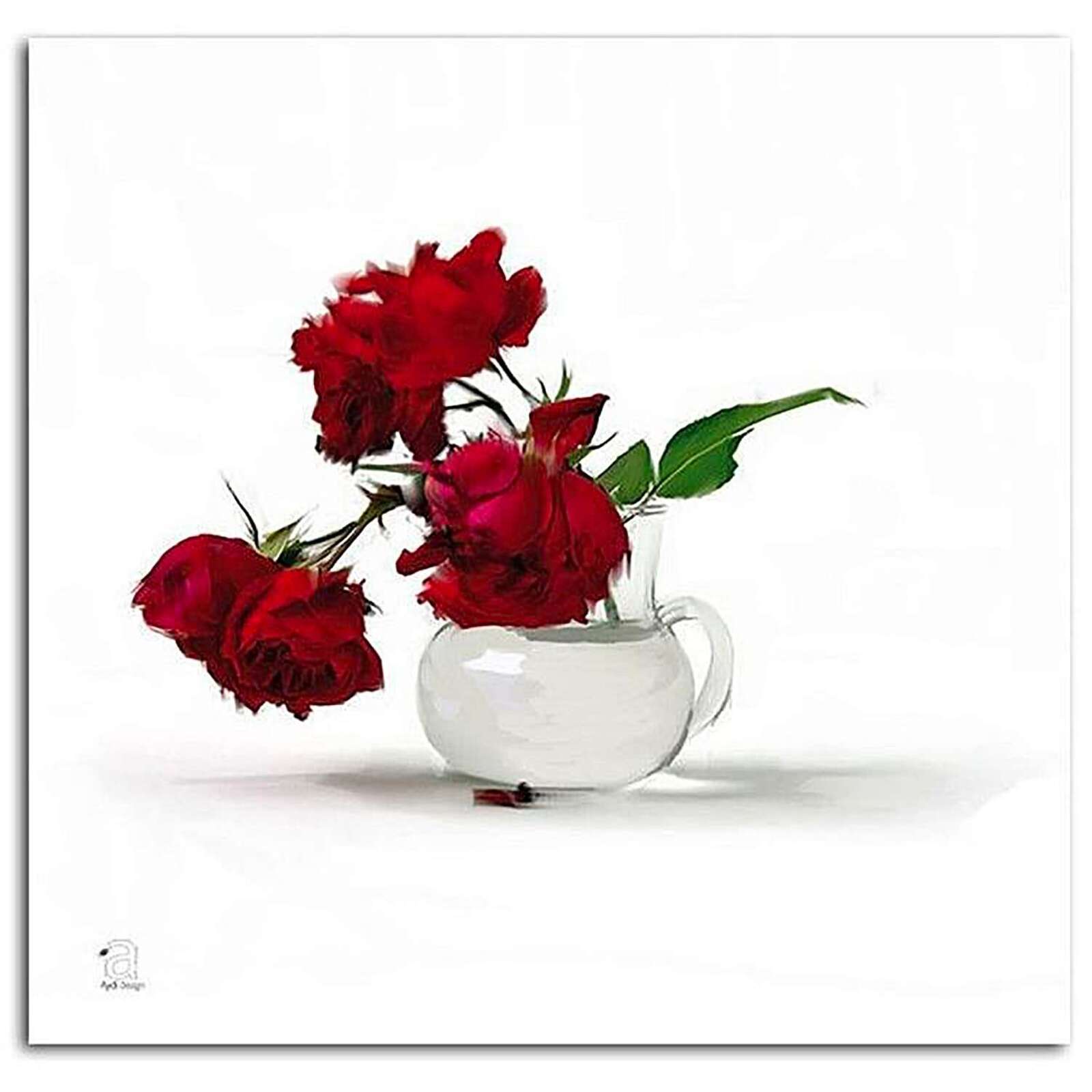 Tableau roses rouges dans un vase - 80 x 80 cm | Leroy Merlin