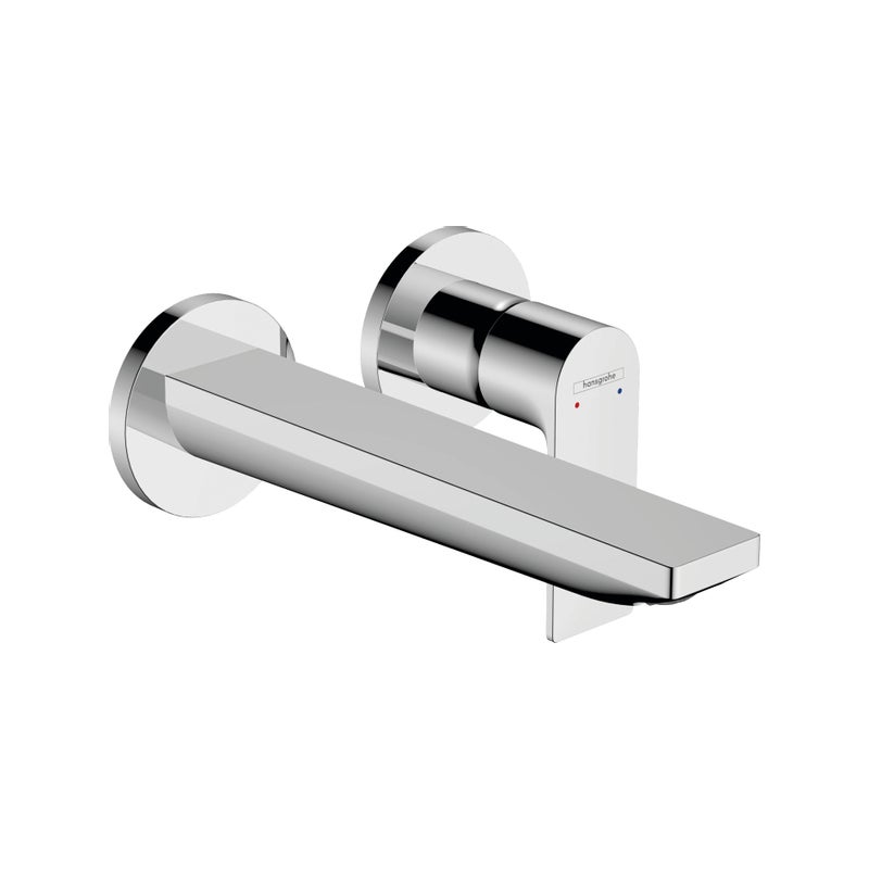 Jednouchwytowa bateria umywalkowa Hansgrohe Rebris E ścienna podtynkowa z wylewką 20 cm chrom