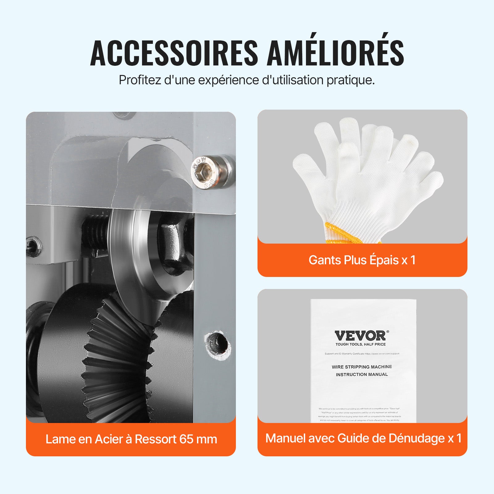 Machine à Dénuder Électrique VEVOR 1,5-25 mm 180 W Automatique Cuivre Aluminium 18 m/min Outil Dépouillage Câble Recyclage Métaux - 6
